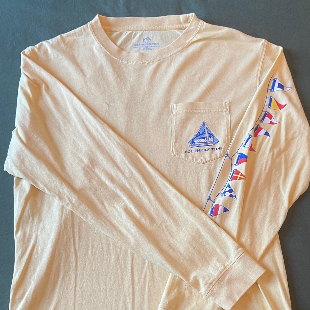 Southern Tide Light Yellow Long Sleeve Tee